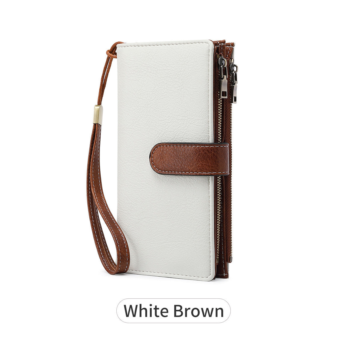 Long Retro Lady's Solid Color Portable Handbags