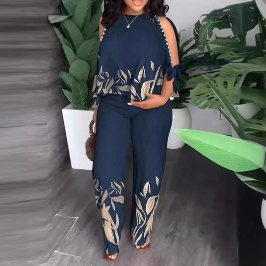 Women's Neck Raglan Half Sleeve Beaded Positioning Suits