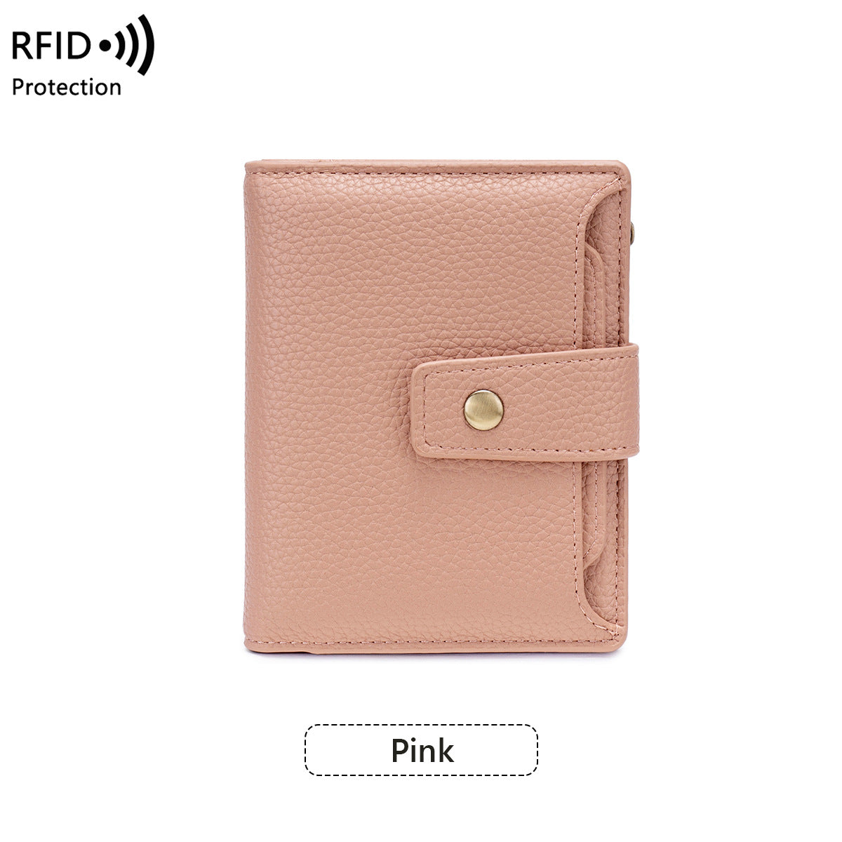 Women's Litchi Pattern Soft Leather Zip Multiple Ladies Wallet