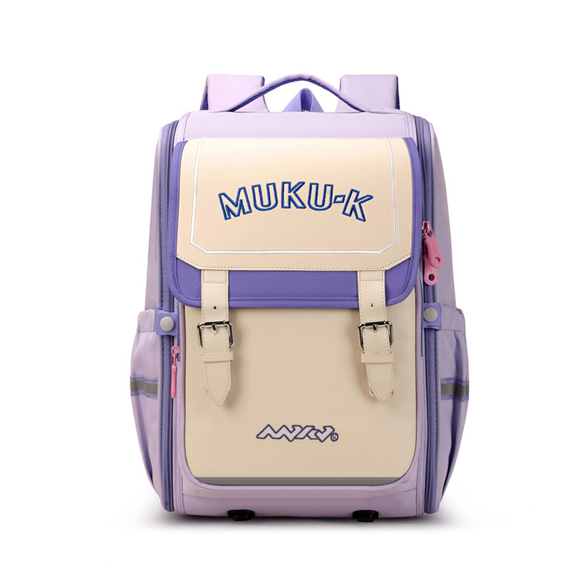 Children's Simple Style Contrast Color Boys Elementary School Students' Schoolbags