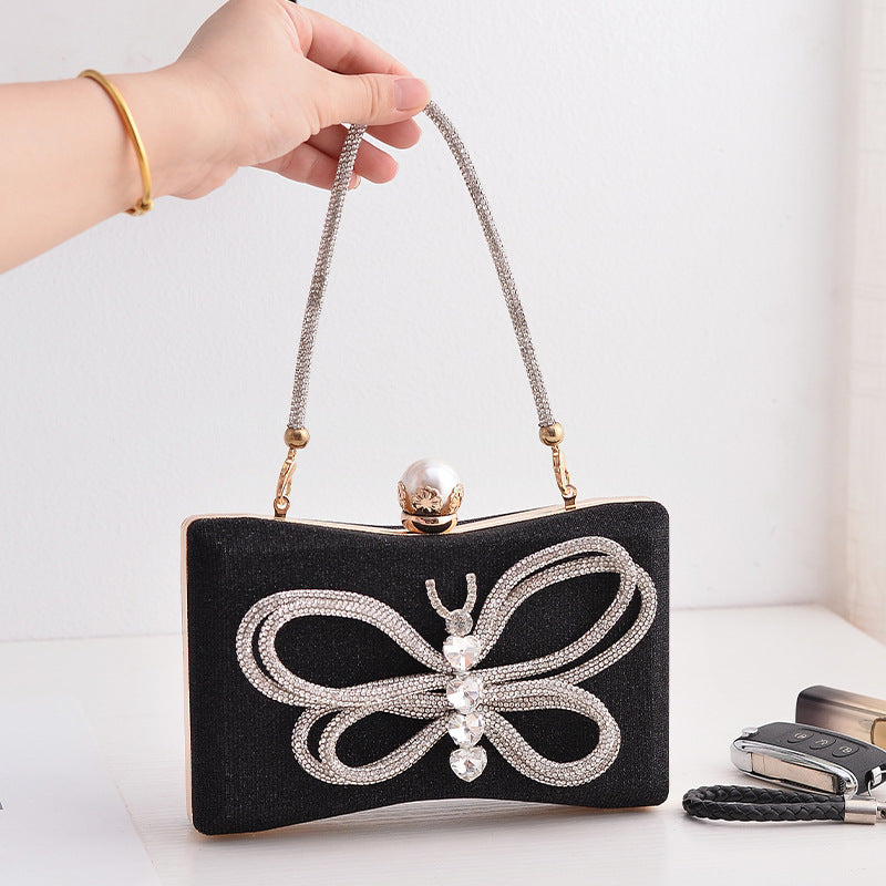 Dinner Black Graceful Dress Bow Hand-held Evening Bags