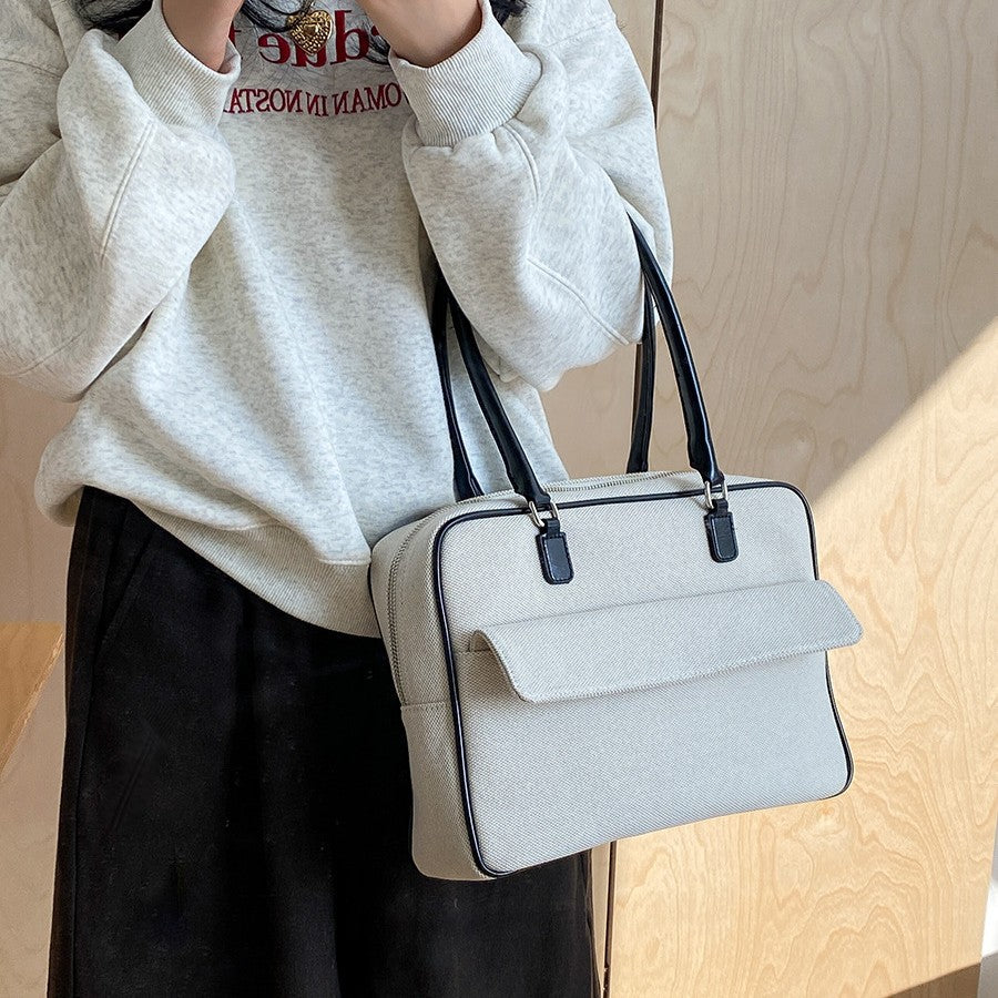 Women's Color Matching Large Capacity Retro Fashion Handbags