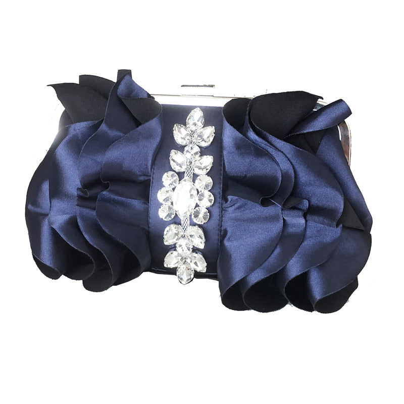 Clutch Fashion Rhinestone Chain Bridesmaid Silk Evening Bags