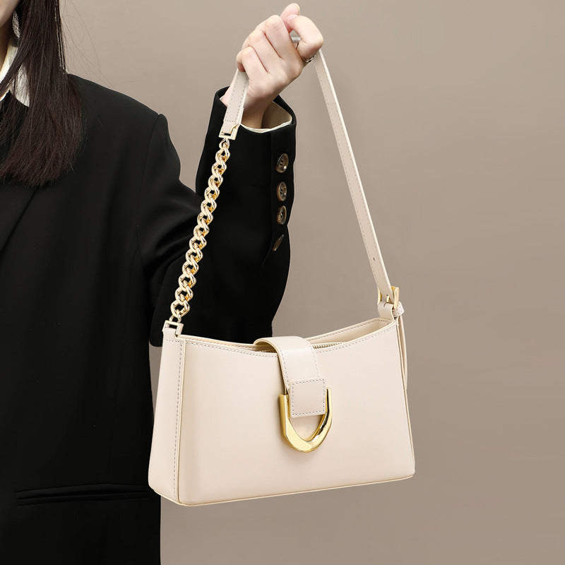Women's Summer Genuine Leather Underarm Light Luxury Simplicity Women's Shoulder Bag