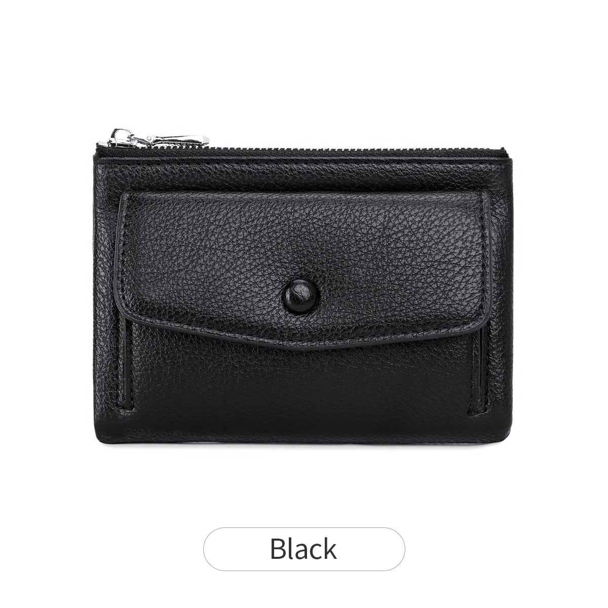 Women's Short Double Zipper Flip Minimalist Portable Ladies Wallet