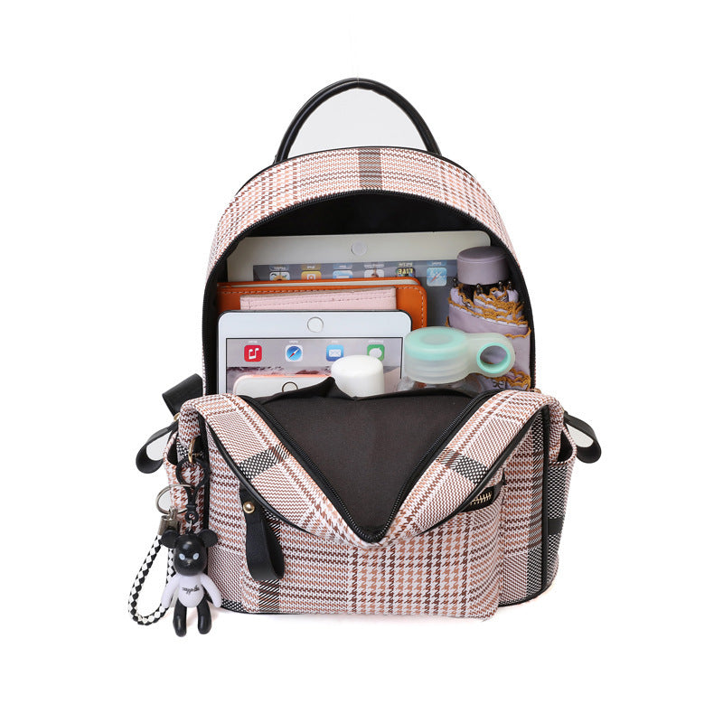 Women's Korean Fashionable Large Capacity Plaid Mom Shoulder Bags