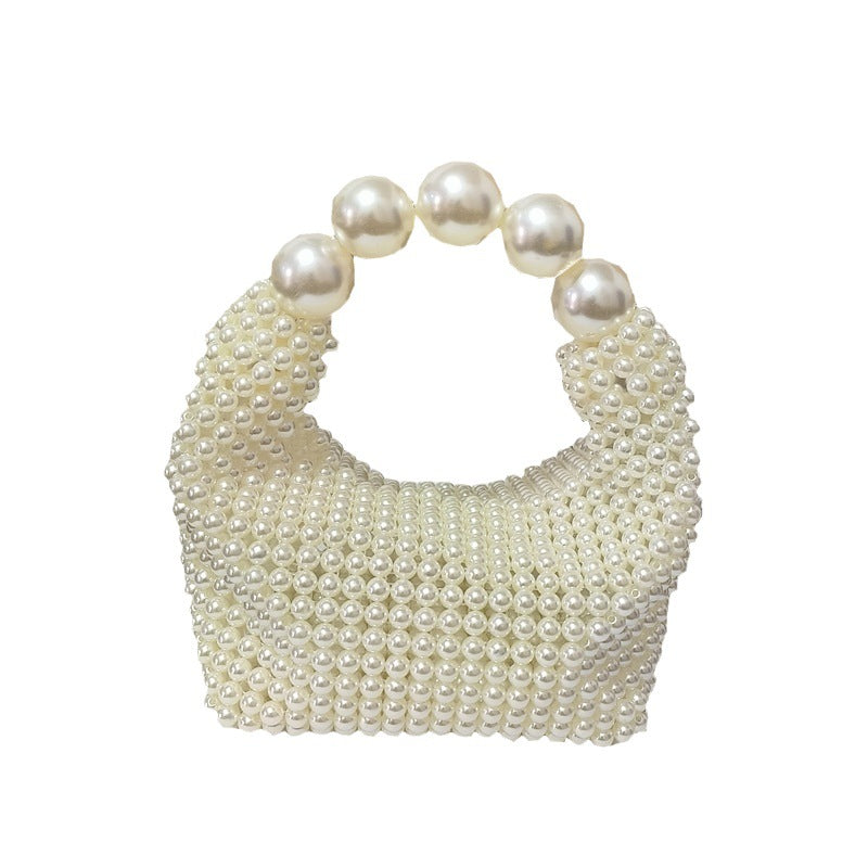Hand-woven Dinner Beaded Large Beads Pearl Handbags