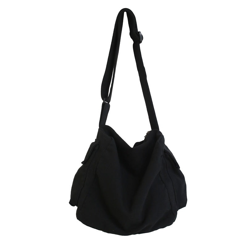 Style Canvas Korean Literary Male Solid Women's Messenger Bag