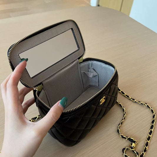 Women's Style Chain Box Genuine Leather Diamond Crossbody Bags