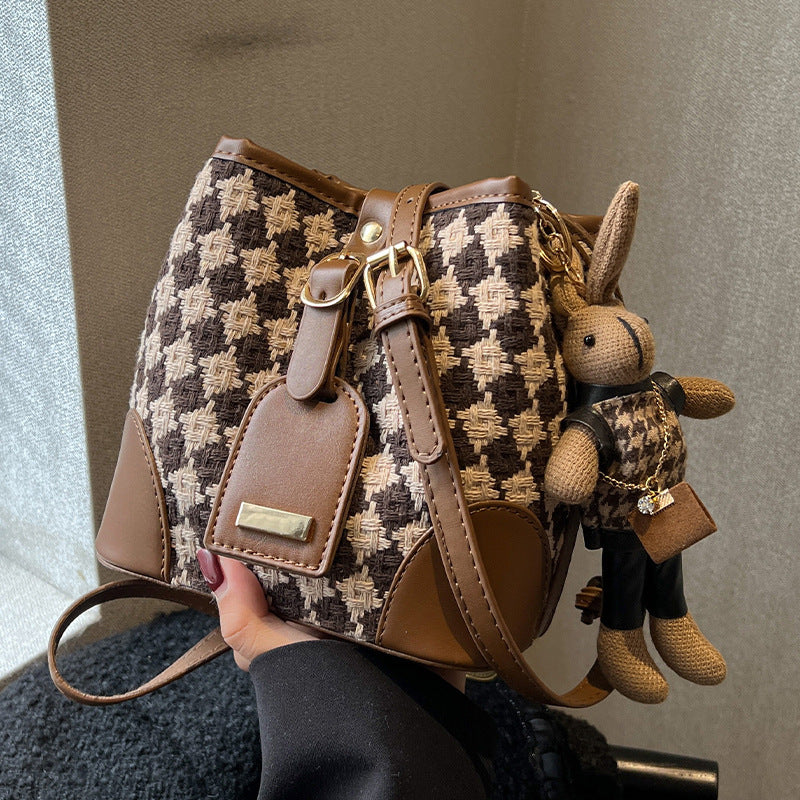 Women's Fashion High-grade Diamond Plaid Commuter Bags