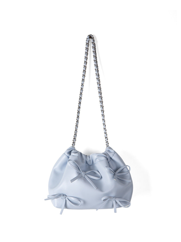 Women's Niche Chain Bow Soft Leather Spring Crossbody Bags