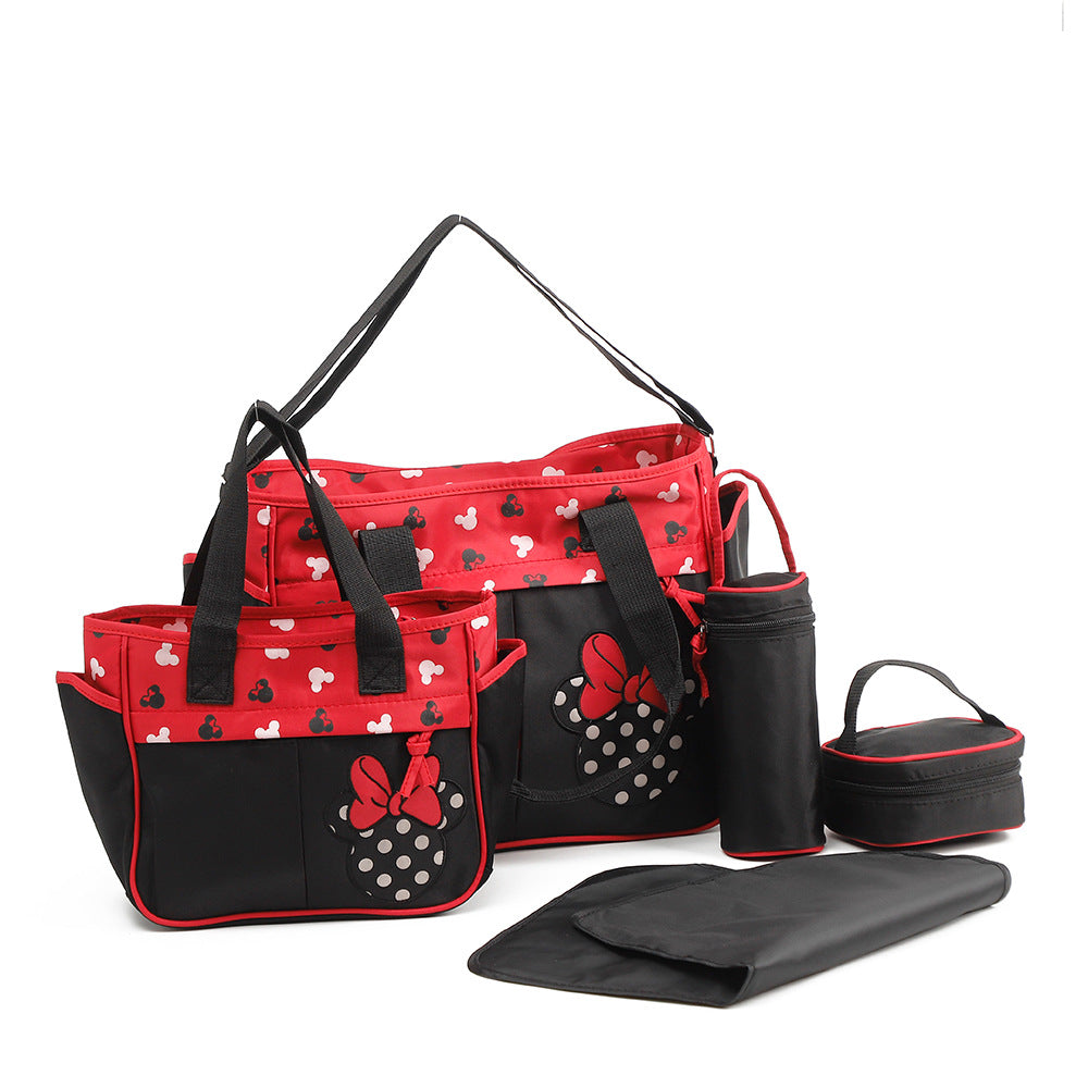 Mummy Set Water-repellent Out Diaper Fashion Cartoon Pattern Bags