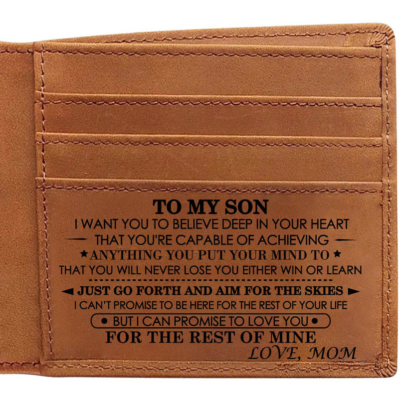 Men's Retro Crazy Horse Leather Genuine Laser Men's Wallets