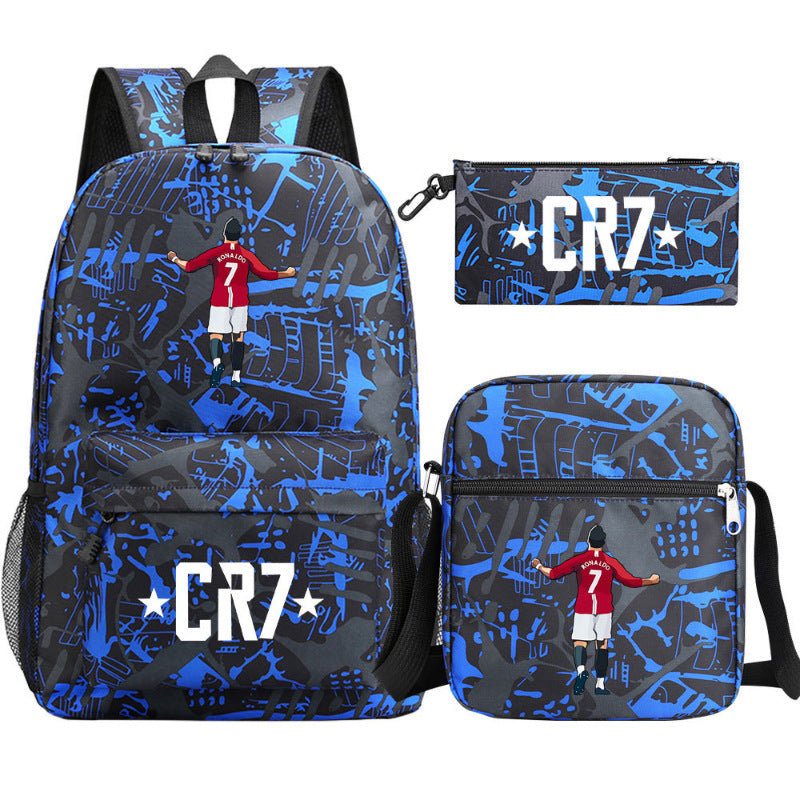 Women's & Men's & Football Star Junior Three-piece Suit Backpacks