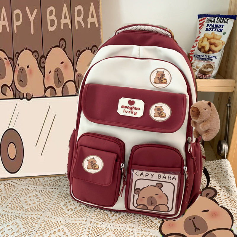 Capybara Good-looking College Style Large Capacity Elementary School Students' Schoolbags