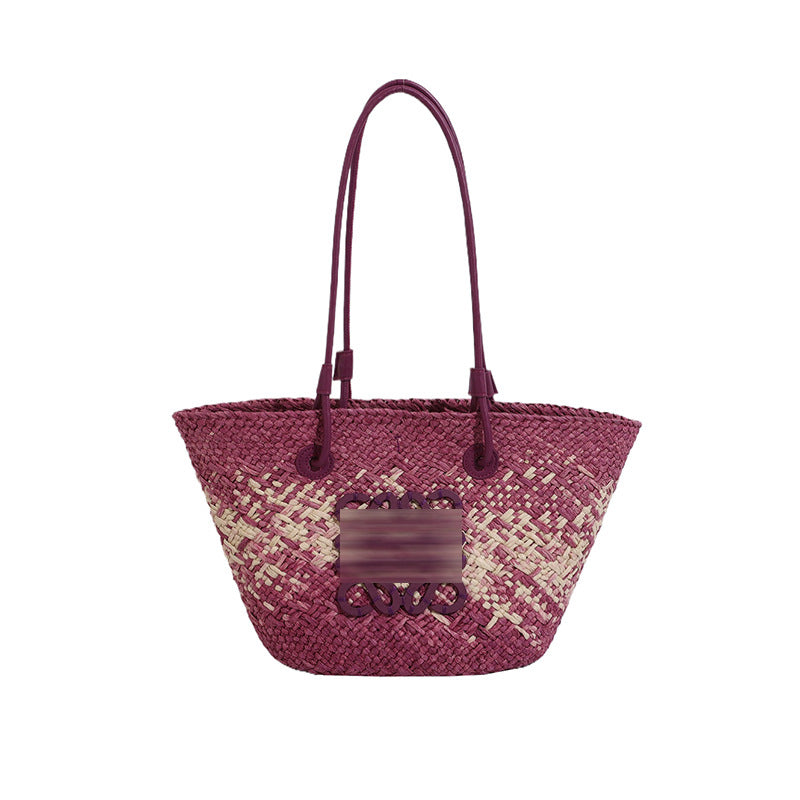 Straw Large Capacity French Hand-woven Holiday Crossbody Bags