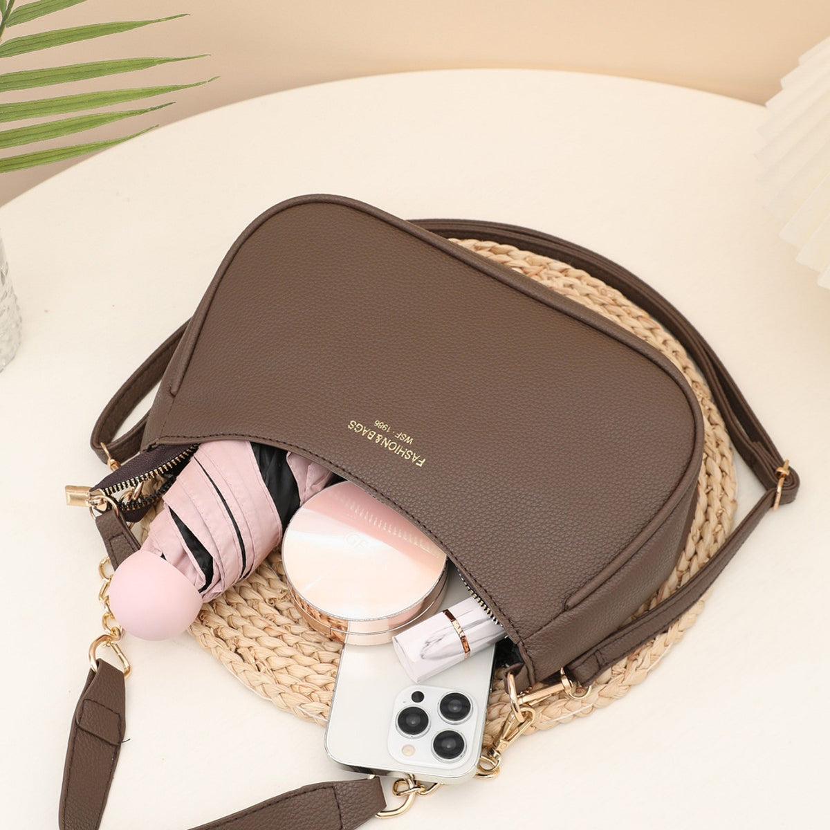 Women's Niche Underarm Fashionable Textured Lychee Pattern Bags