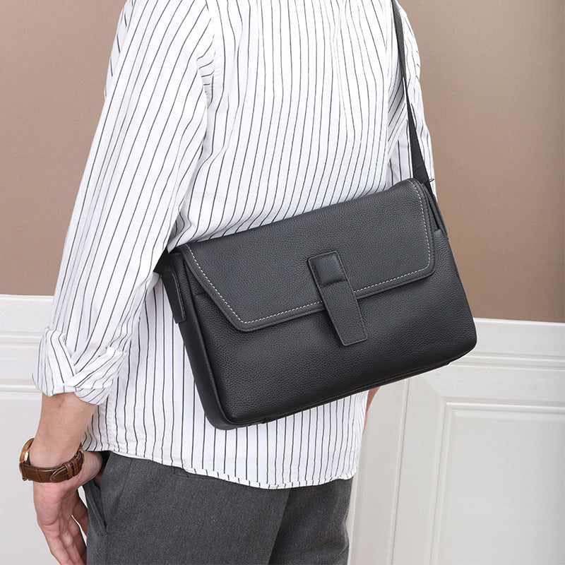 Men's First Layer Cowhide Retro Daily Matching Genuine Men's Shoulder Bags