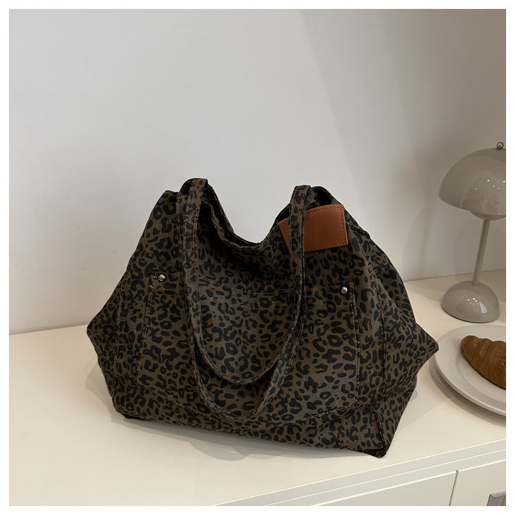Women's Canvas Large Capacity Personalized Fashion Trendy Portable Women's Shoulder Bag
