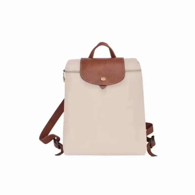 Women's Dragon Inlaid Double Trendy Leather Nylon Backpacks