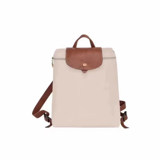 Women's Dragon Inlaid Double Trendy Leather Nylon Backpacks