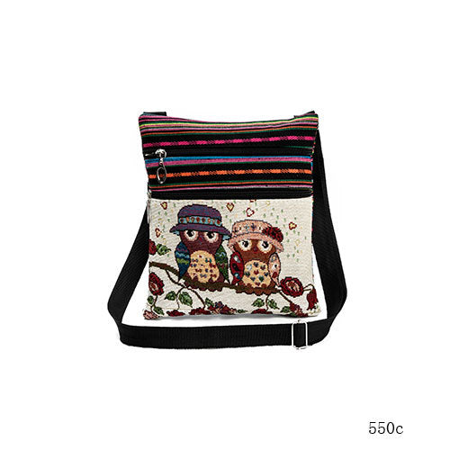 Women's Tourist Attractions Ethnic Characteristics Cloth Creative Style Cute Owl Shoulder Bags