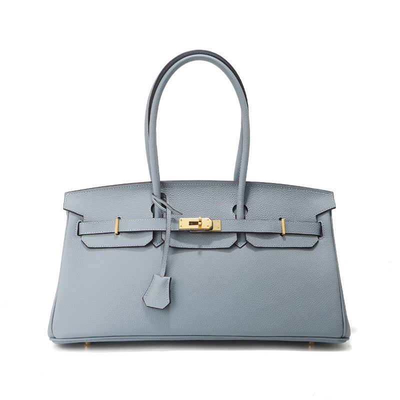 Women's Horizontal Top Layer Cowhide Leather Large Capacity Women's Handbag