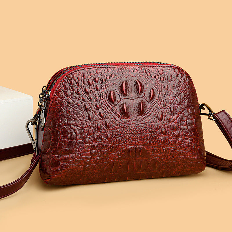 Women's Fashion Crocodile Pattern Shell Large Capacity Handbags
