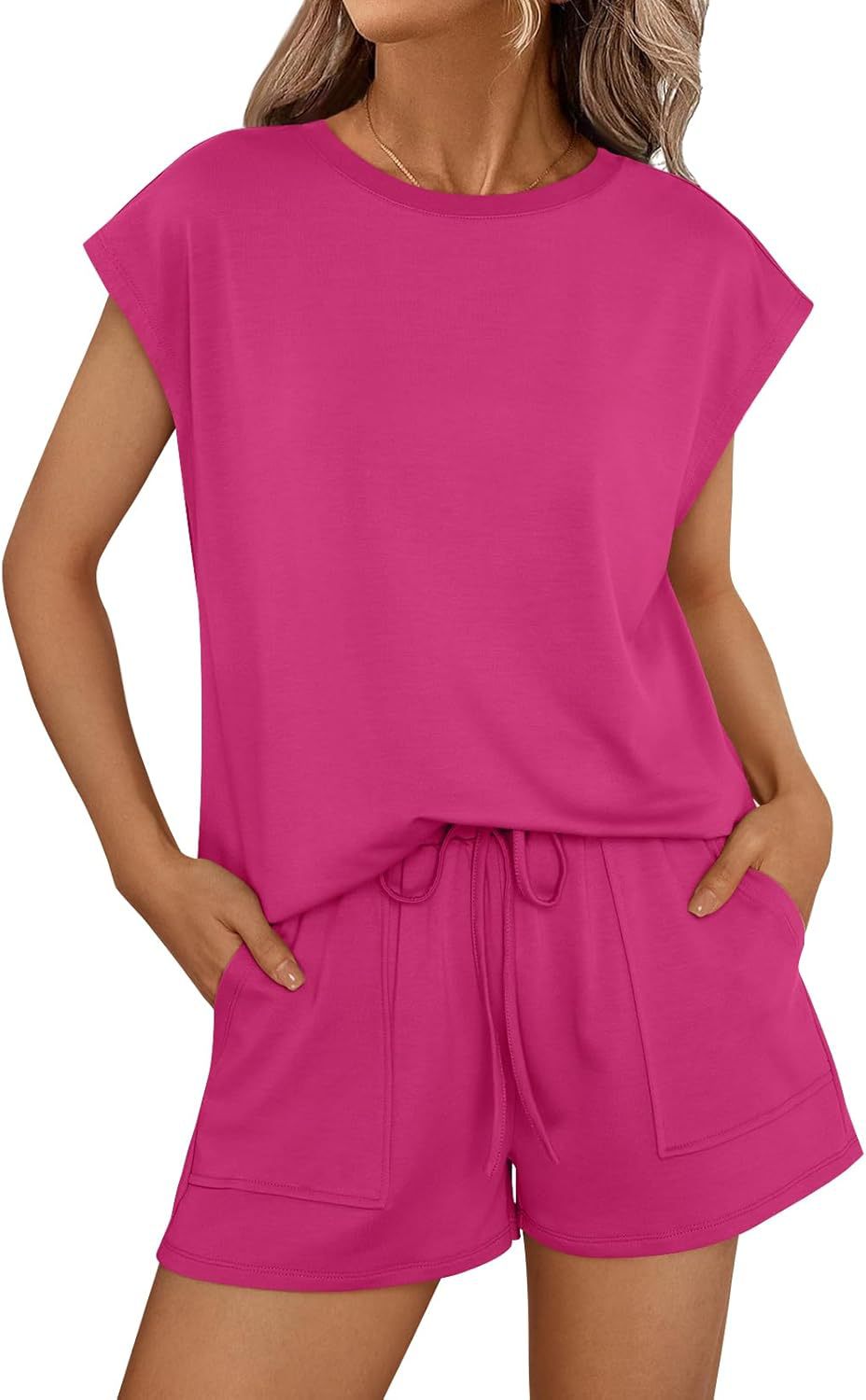 Women's Round Neck Loose Sleeves Two-piece Suits
