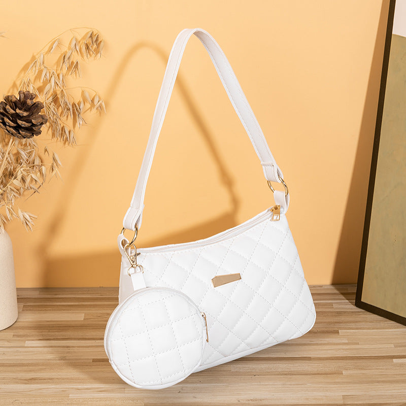 Set Trendy Diamond Pattern Textured Mother Live Bags