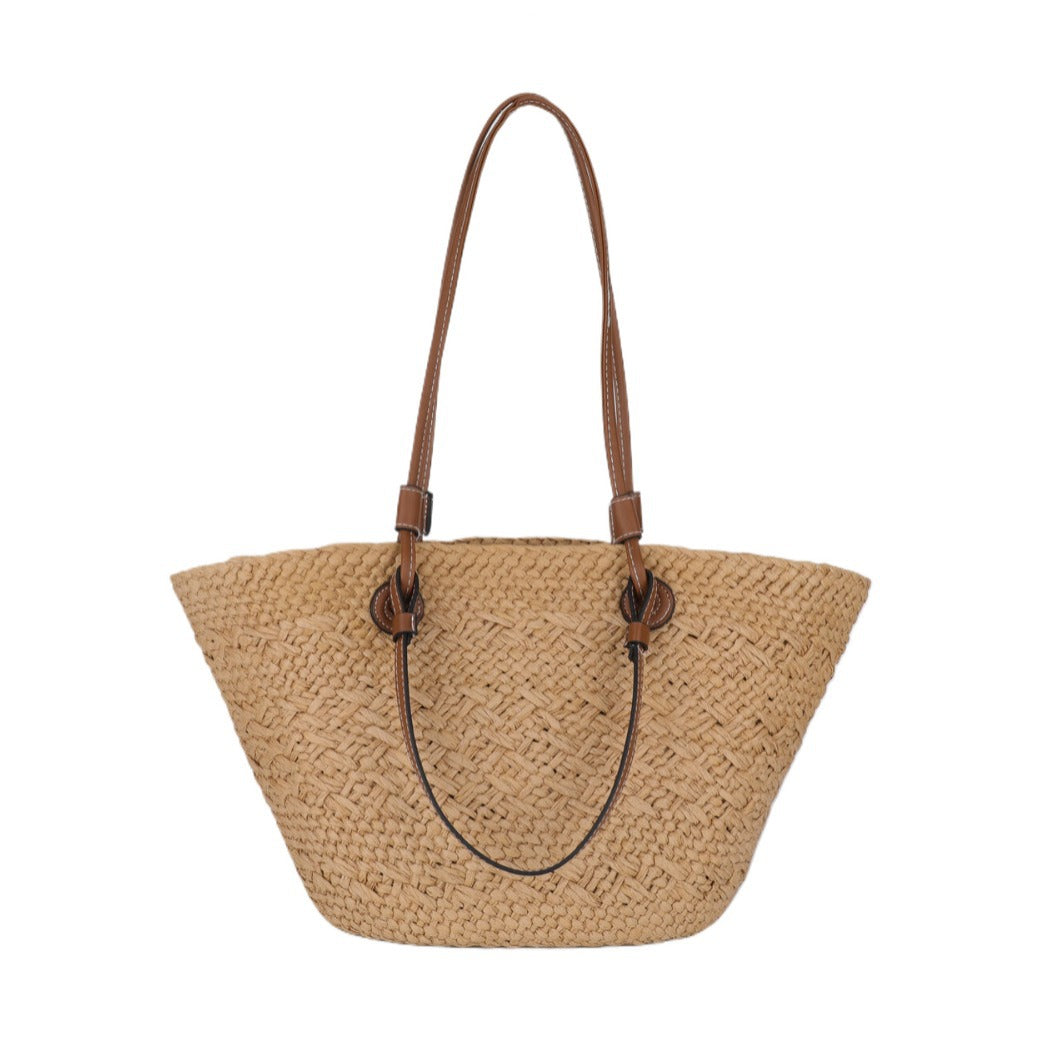 Women's Straw Summer Seaside Beach Portable Large Shoulder Bags