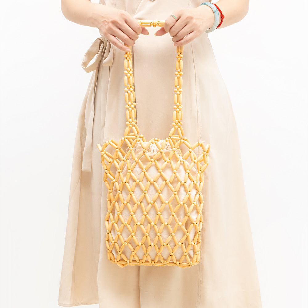 Beads Decoration Hand-woven Female Summer Niche Shoulder Bags