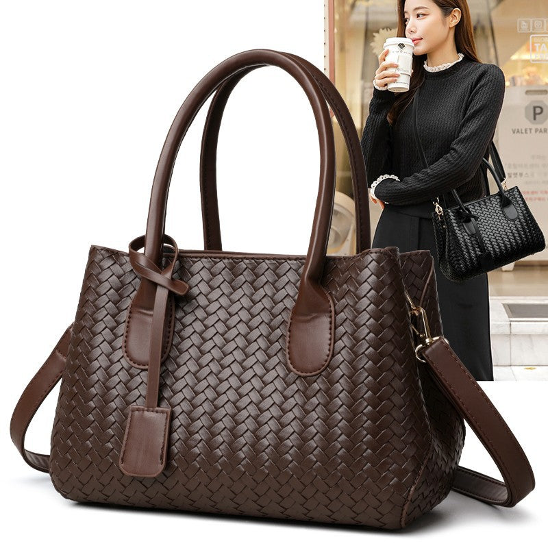 Women's Fashion Woven Large Capacity Portable Shoulder Bags