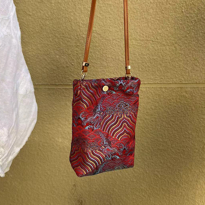 Women's Artistic Cotton Linen Mobile Canvas Mini Crossbody Bags