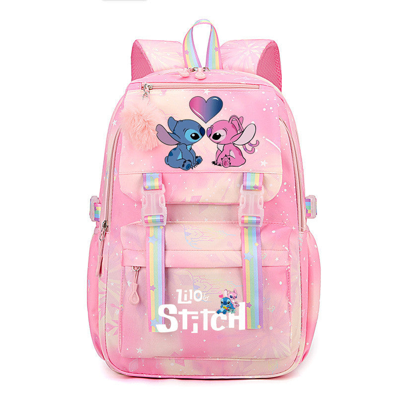 Star Stitch Large Capacity Rainbow Printing Backpacks