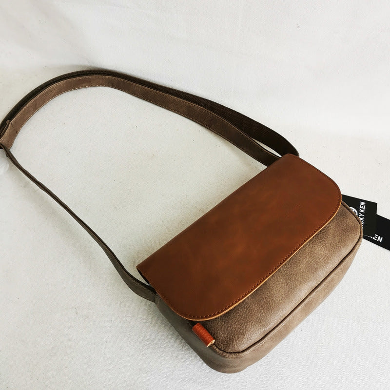 Men's Crazy Horse Leather Korean Fashion Trendy Men's Messenger Bags