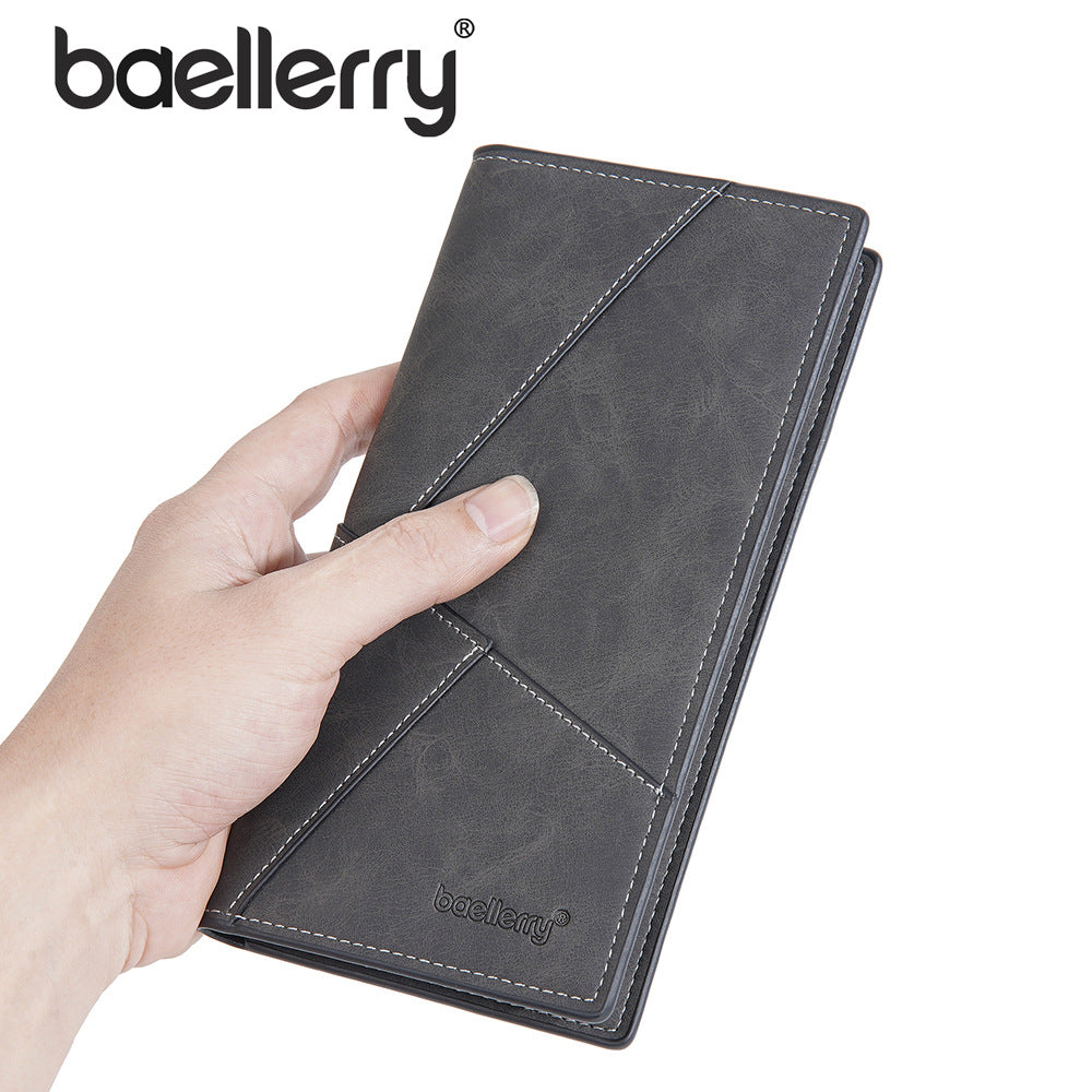 Men's Fashion Long Frosted Open Multiple Slots Large Capacity Men's Wallet