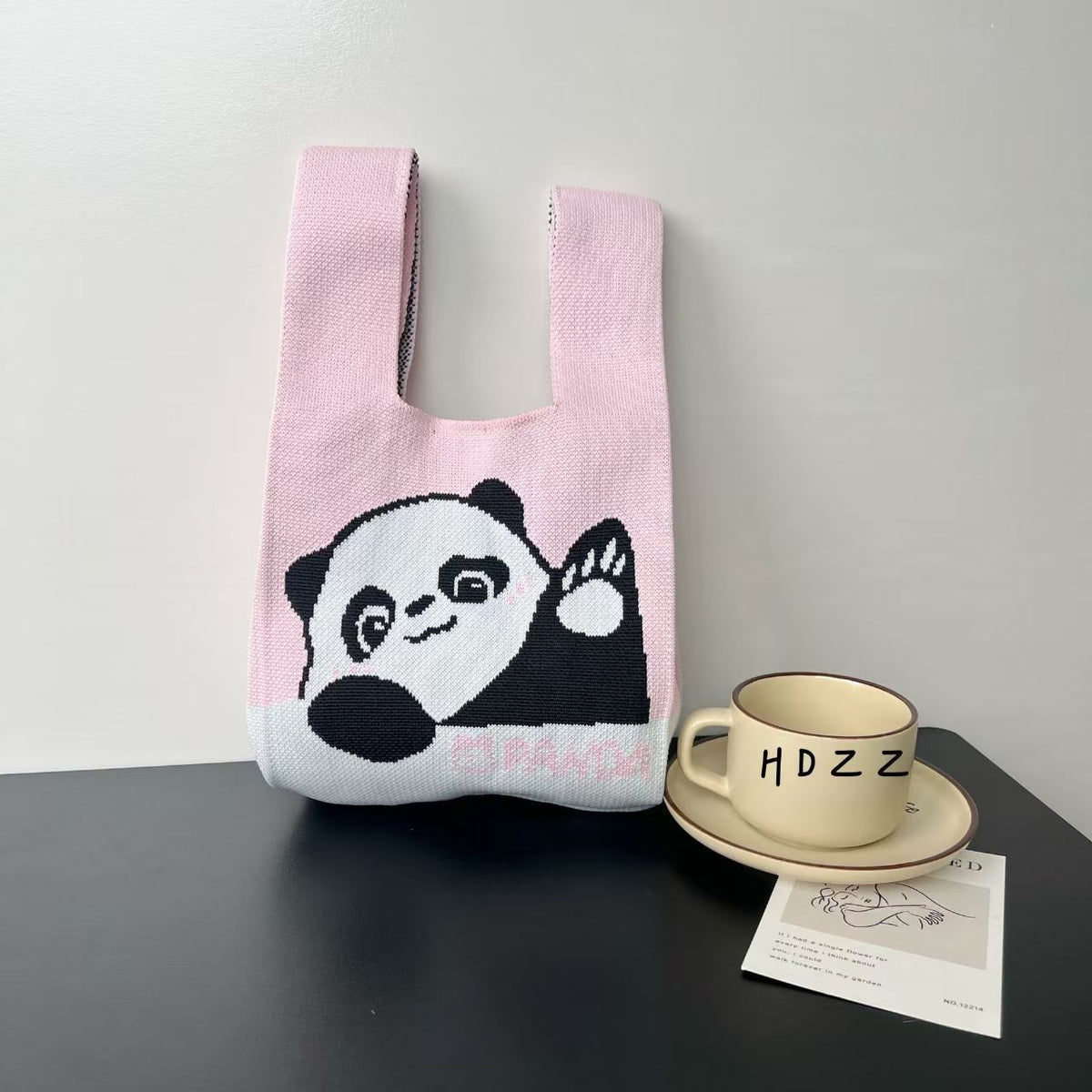 Women's Cute Panda Knitted Gift Niche High-grade Women's Handbag
