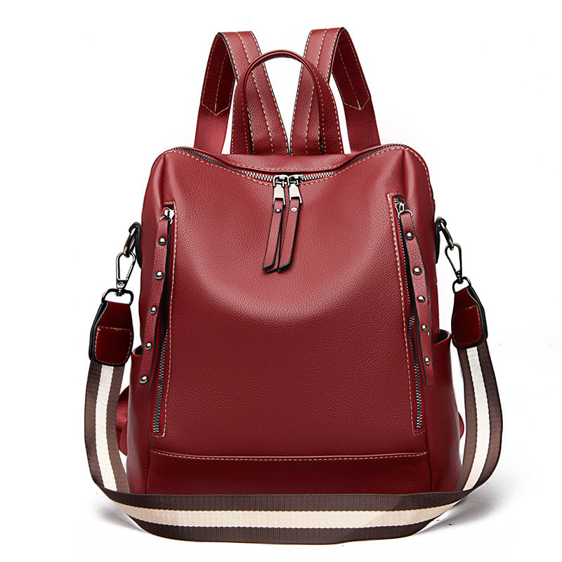 Women's Fashion Retro Summer Soft Leather High Backpacks