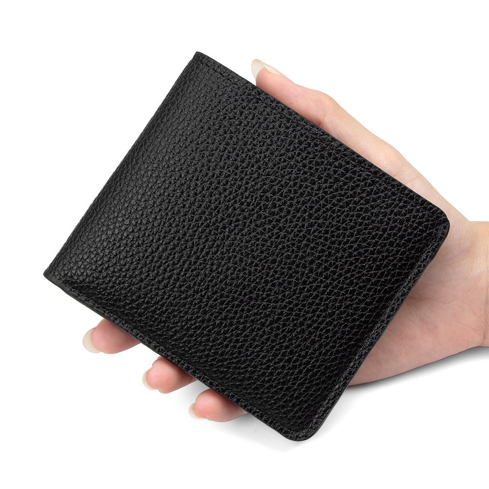 Women's Simple Short Two-fold Practical Soft Solid Color Portable Card Holder