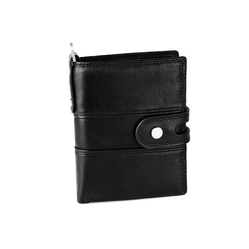 Men's First Layer Cowhide Swiping Slots Leather Men's Wallets