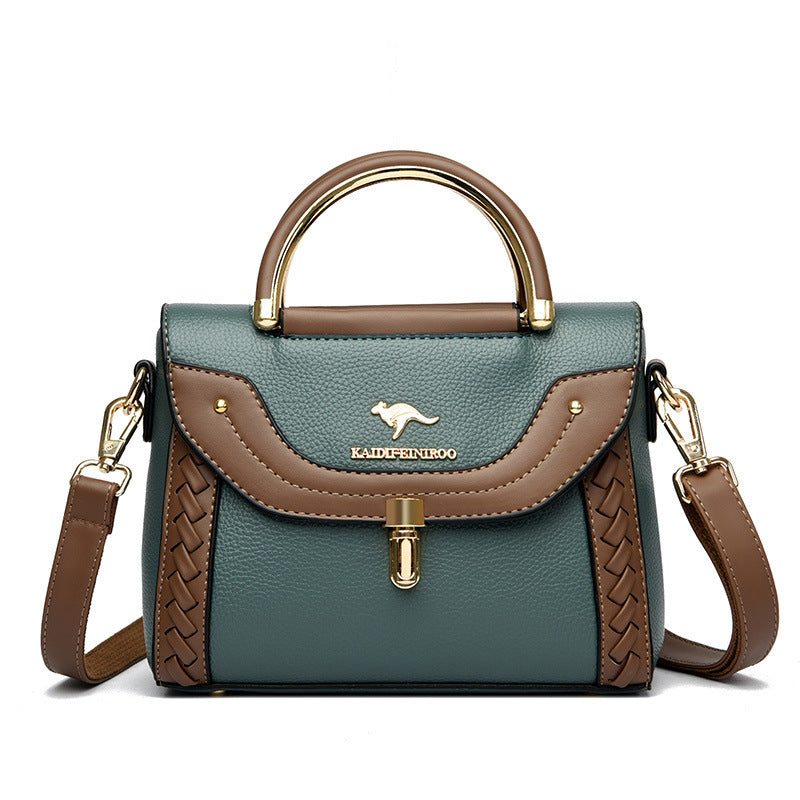 Women's Beautiful Classy Woven Contrast Color Shoulder Bags