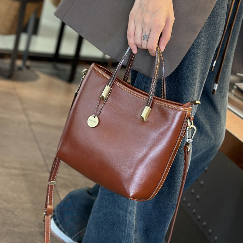 Women's Commute Simple Fashion Large Capacity Genuine Bags