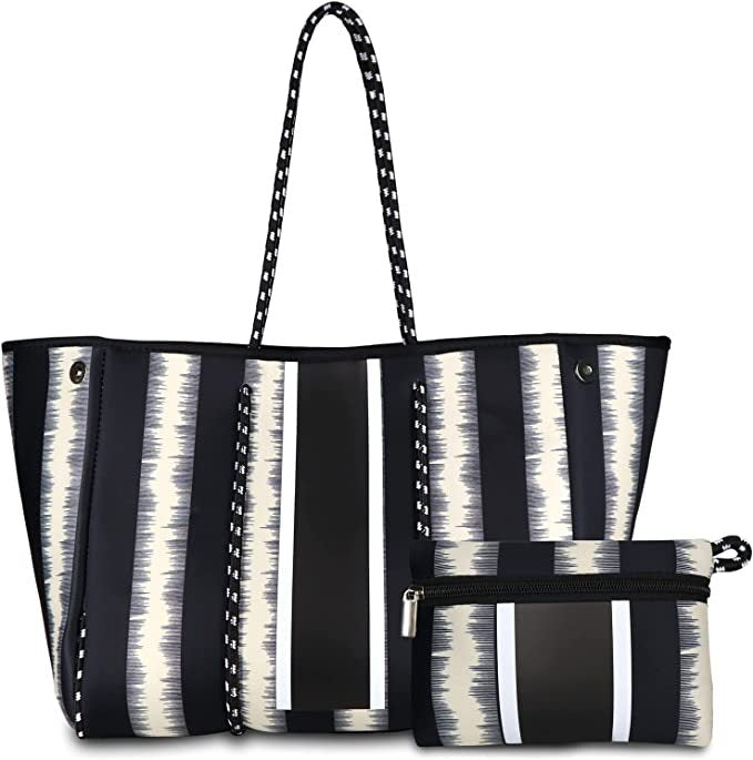 Leopard Print Printed Black Portable Beach Shoulder Bags