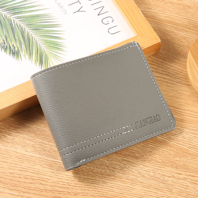 Men's Fashion Lychee Pattern Soft Leather Multiple Men's Wallets
