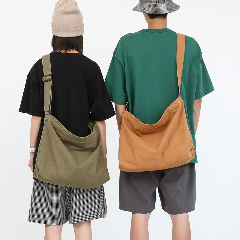 Simple Comfortable Literary Washed Canvas Leisure Women's Messenger Bag