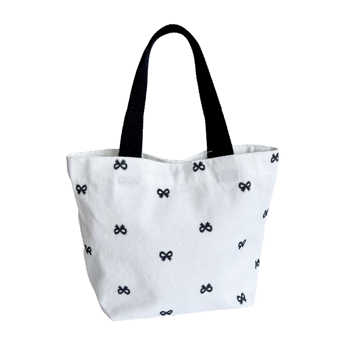 Women's Canvas Fashion Portable Bowknot Lunch Small Square Bags