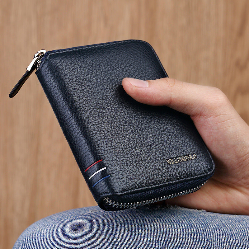 Men's Emperor Paul Zipper Genuine Leather Short Men's Wallet