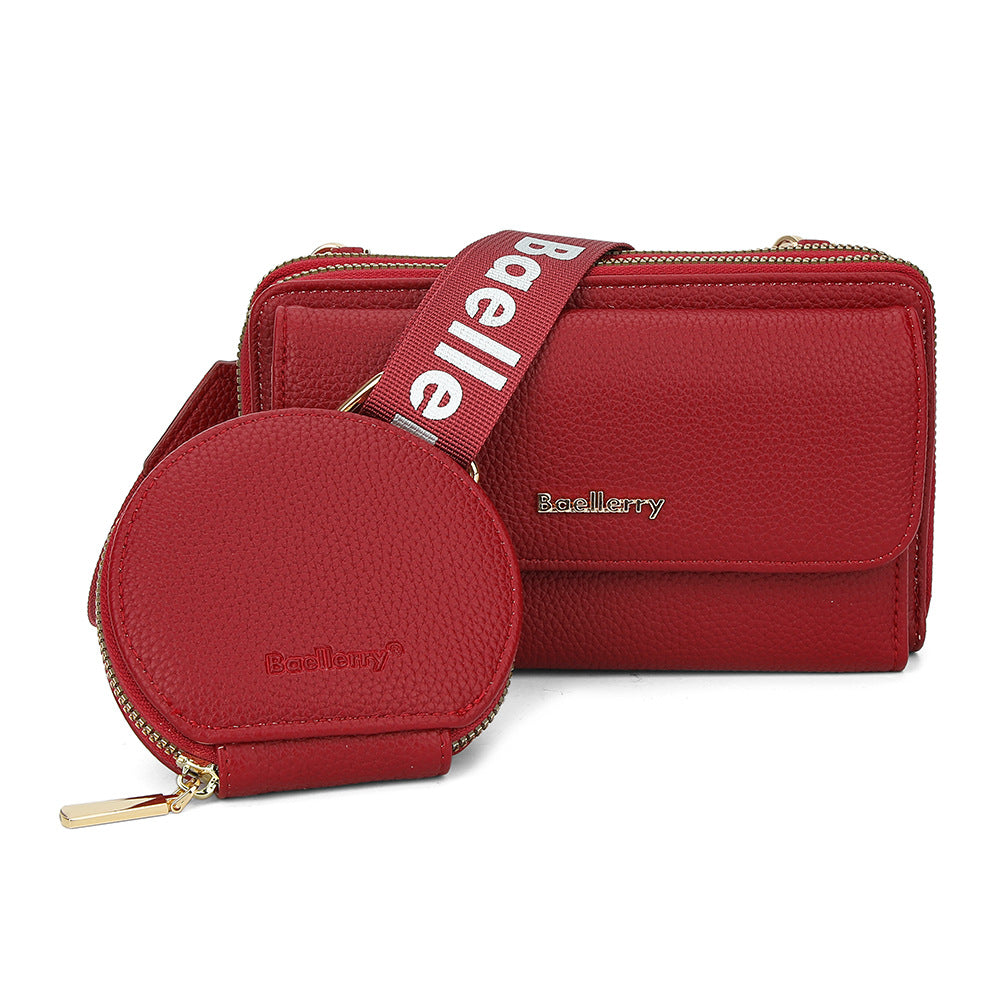 Women's Fashion Litchi Pattern Letter One Combination Bags