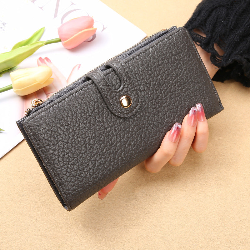 Women's Long Multiple Slots Single Zipper Ladies Wallet